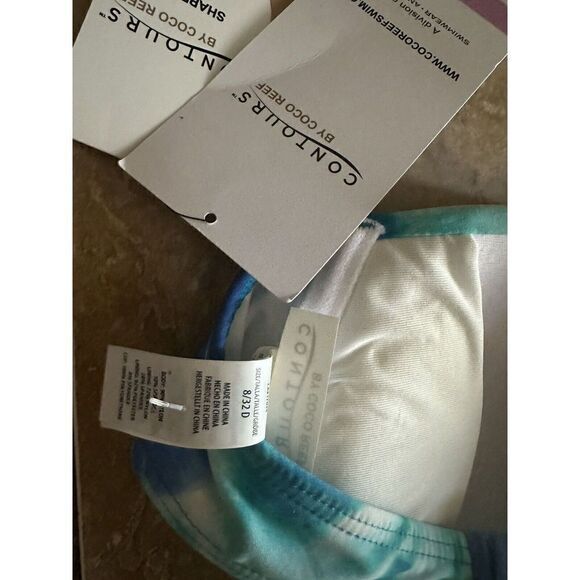 NWT $72 Contour By Coco Reef 32D Bikini Top Capri Blue - Picture 5 of 5